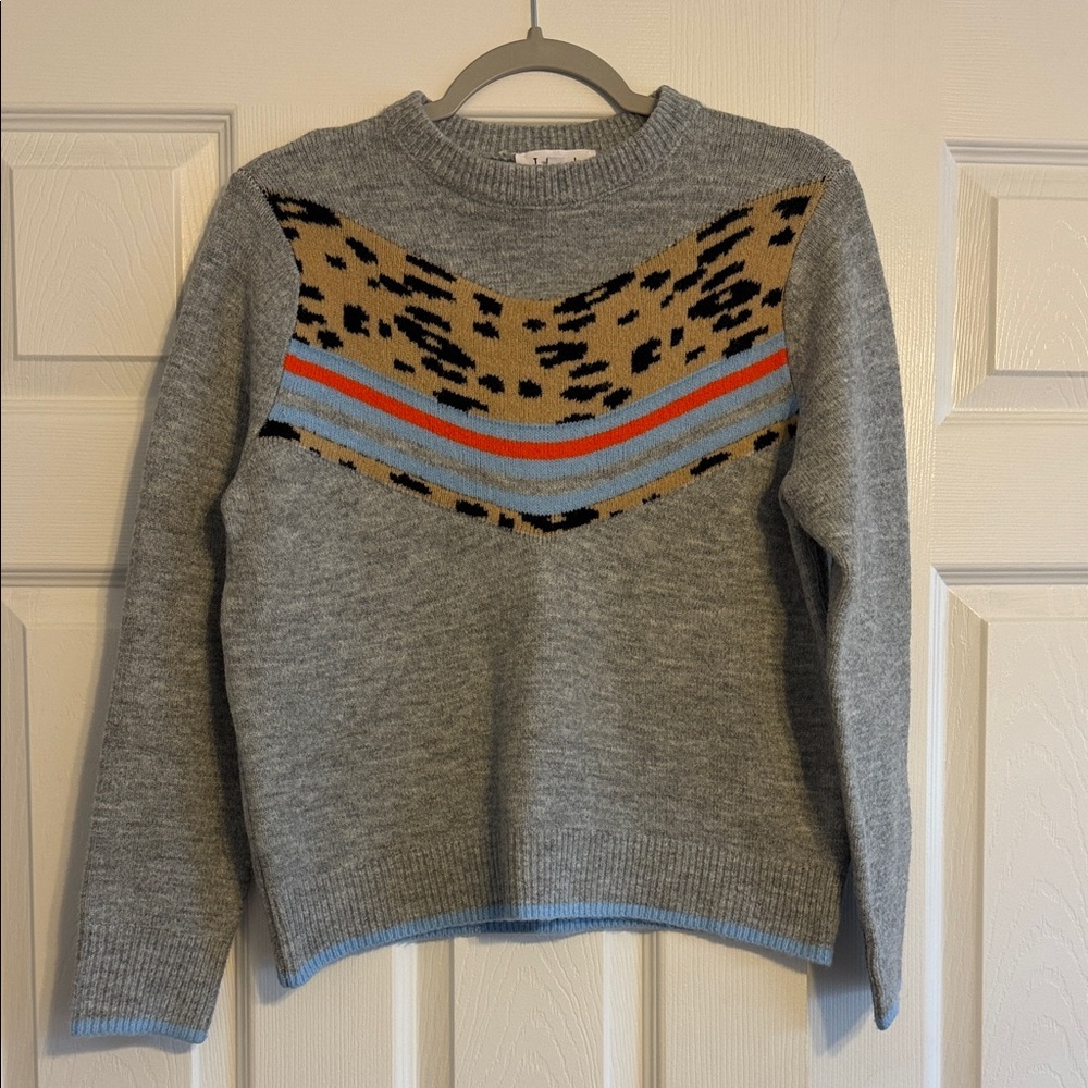 THML Gray Leopard Print Sweater